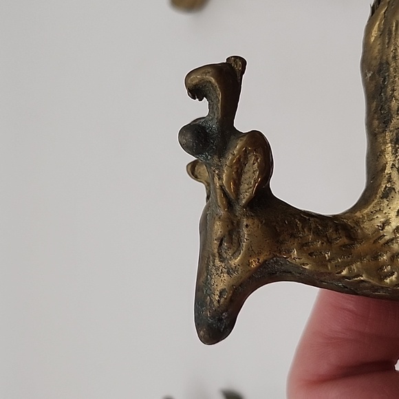 Vintage Brass Deer 3 Count 6" 4" & 3" - Picture 12 of 13